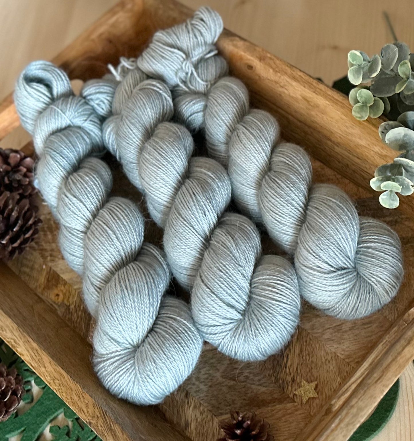 Alpaka Seide Kaschmir „Winterminze“