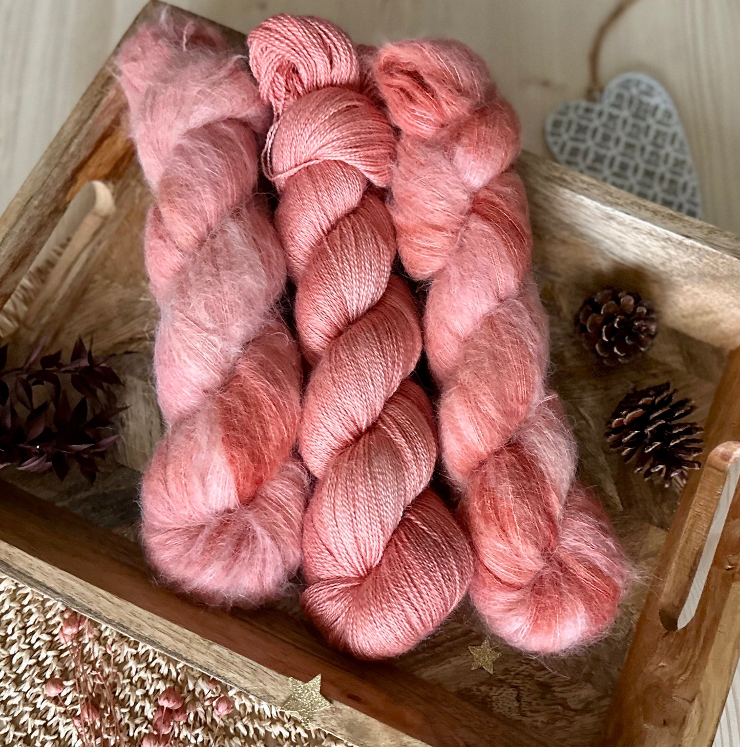 Set 300g Alpaka Deluxe und Soft Lace „Rostbraun“