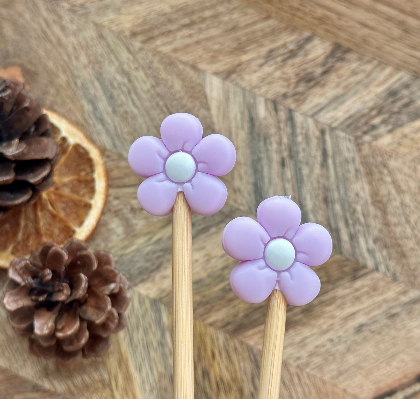 Maschenstopper „Blumen lila“