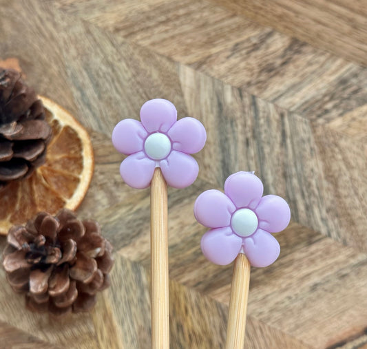 Maschenstopper „Blumen lila“