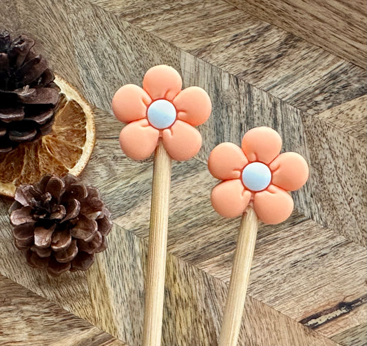 Maschenstopper „Blumen orange“