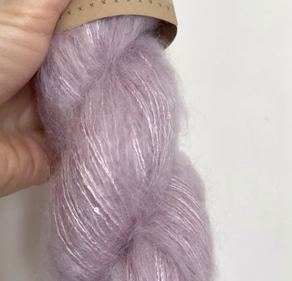 Super Kid Silk Pailletten „Flieder“