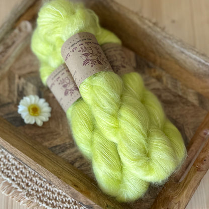 Super Kid Silk Pailletten Limettengrün“