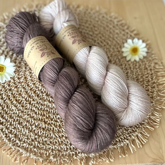 Seide Merino Set 2x100g „Espresso“ „Almond“