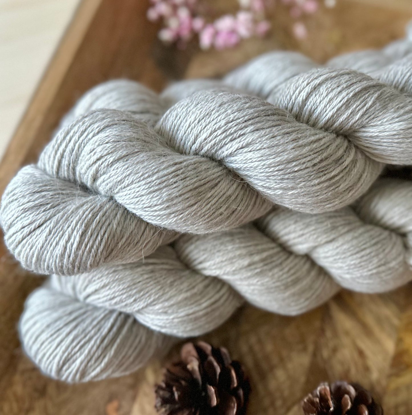 Alpaka Seide Kaschmir DK „Natural light grey“