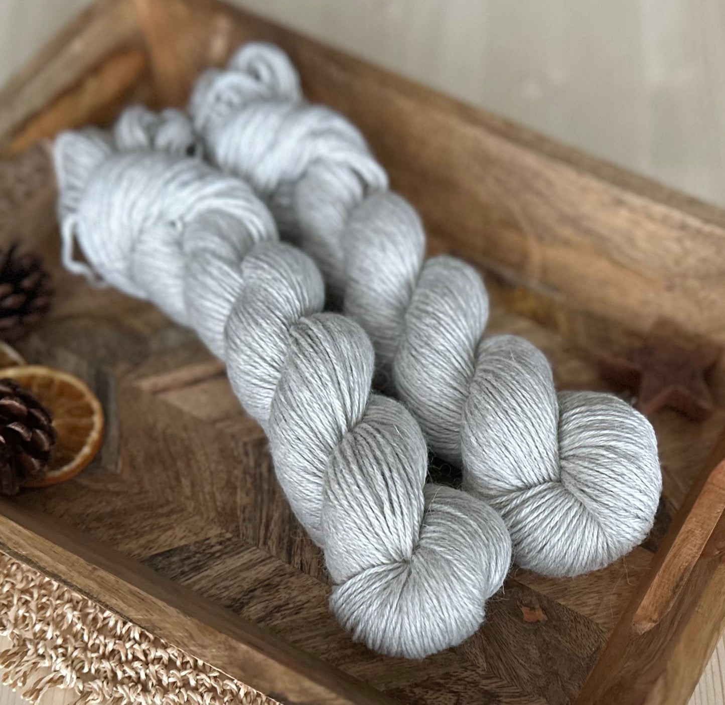 Alpaka Seide Kaschmir DK „Natural light grey“