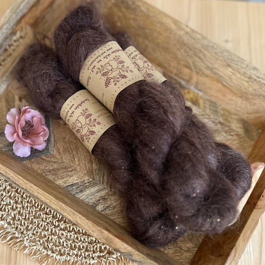 Super Kid Silk Pailletten „Espresso“
